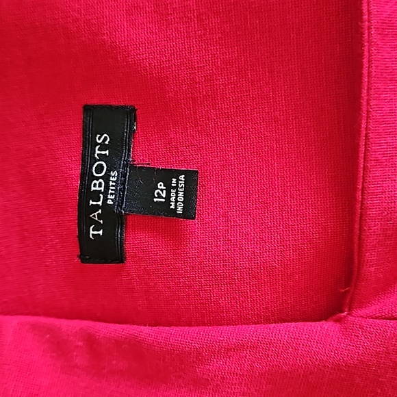 Talbots 12P red ponte sheath dress. - Picture 3 of 5